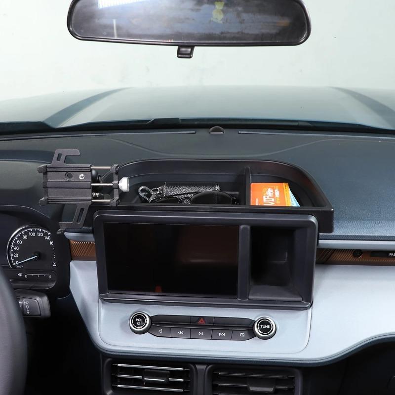 For Ford Maverick -25 ABS Black Car Dashboard Storage Box Tray Phone Holder GPS Navigation Bracket Interior Car Accessories