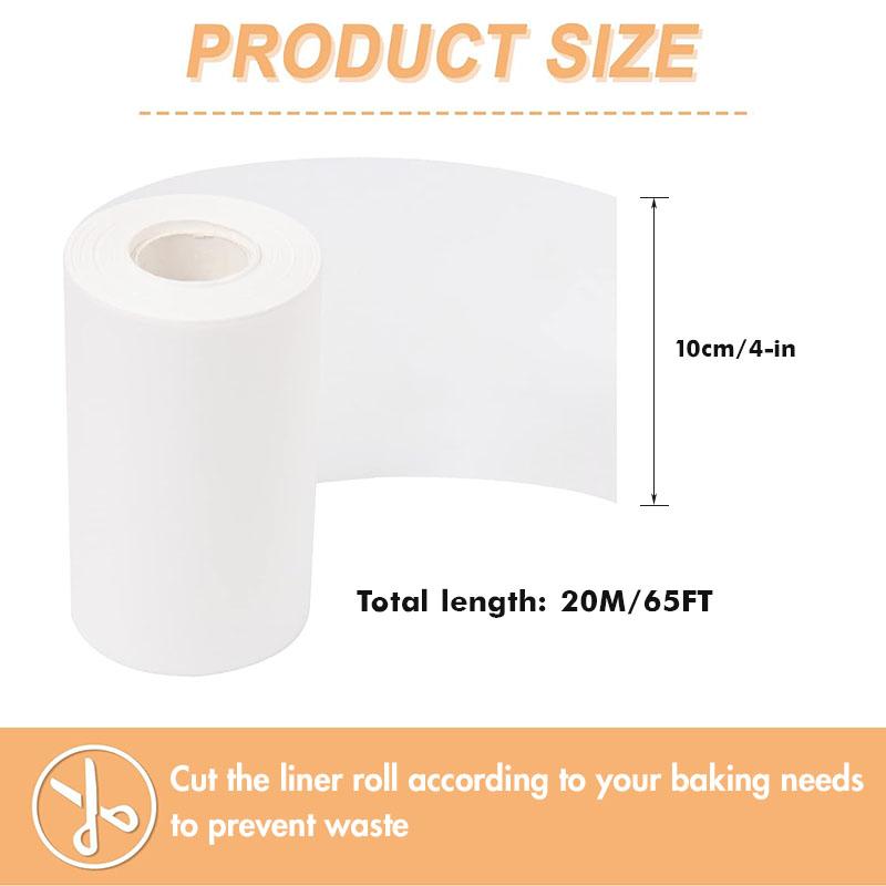 20M Cake Pan Liner Roll, Nonstick Pan Side Liner, Baking Parchment Paper for Round Square Oval Rectangular Bakeware