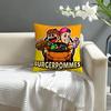 Burgerpommes I-ICrimax Cartoon Pillow Case Sofa Home Double-sided Printing Short Plush Cushion Cover Throw Pillow Cover Gifts