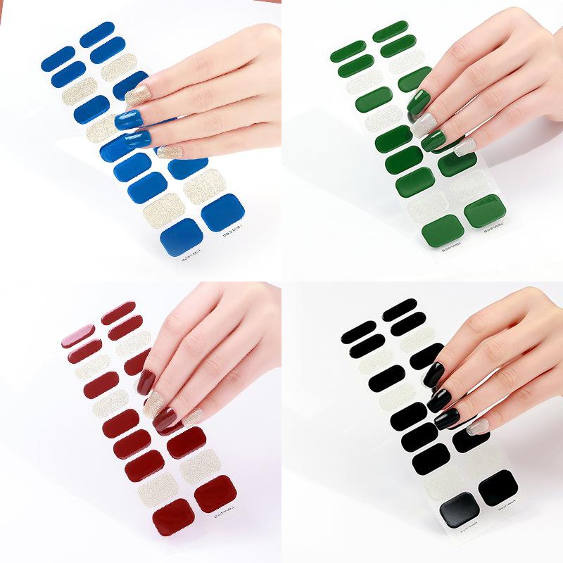Beauty Stickers Semi-cured Nail Stickers UV Phototherapy Lamp Gel Manicure Stickers Mixed