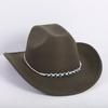Beliebte europäische und amerikanische Mode OL-Stil einfarbiger Cowboyhut Herren und Damen High-End Zylinder Jazzhut Filzhut