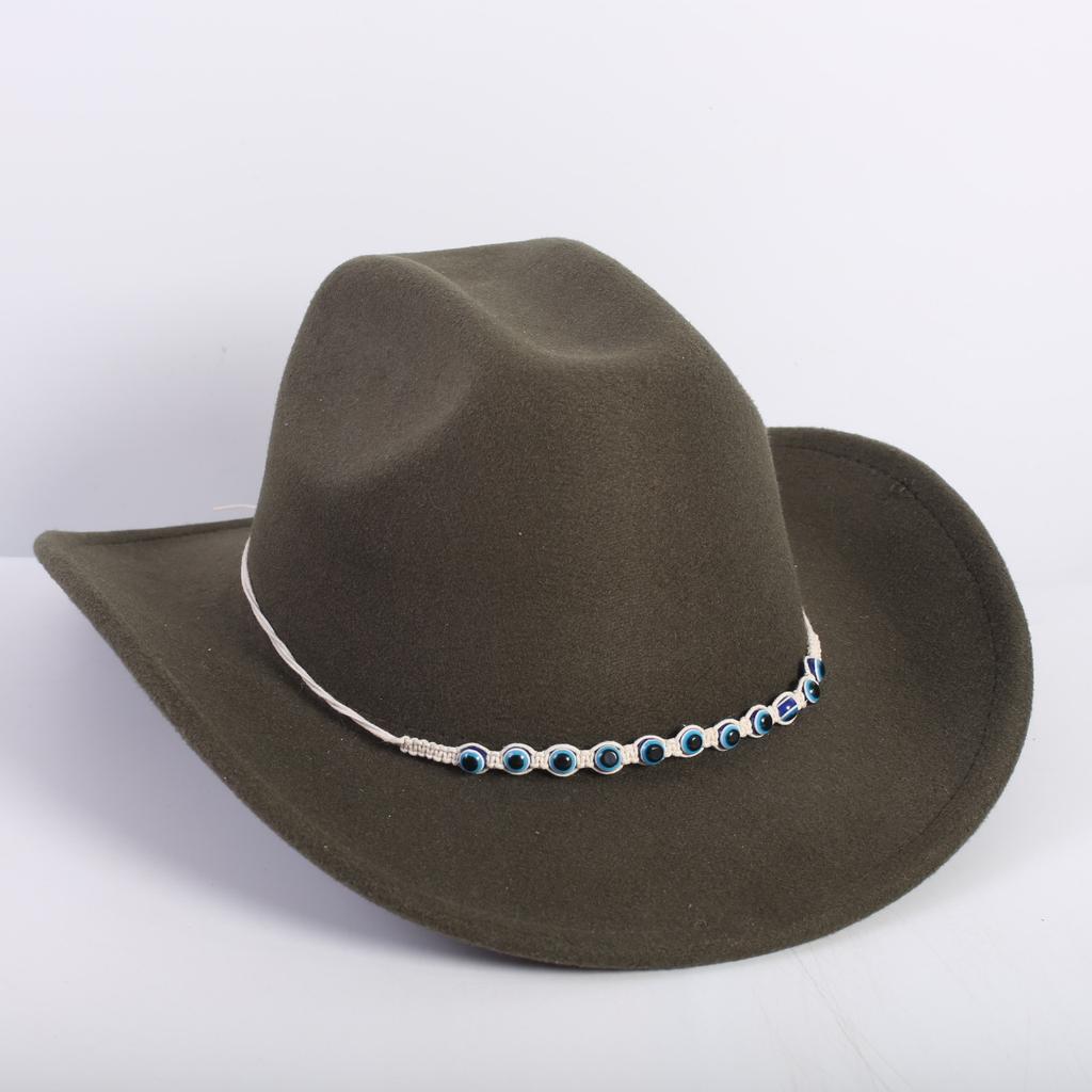 Beliebte europäische und amerikanische Mode OL-Stil einfarbiger Cowboyhut Herren und Damen High-End Zylinder Jazzhut Filzhut