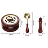 Solid Wood Wax Seal Set Vintage with Handle Wax Bead Melting Heater with Spoon Heating Stove Wax Melting Furnace for 2/3 Pcs