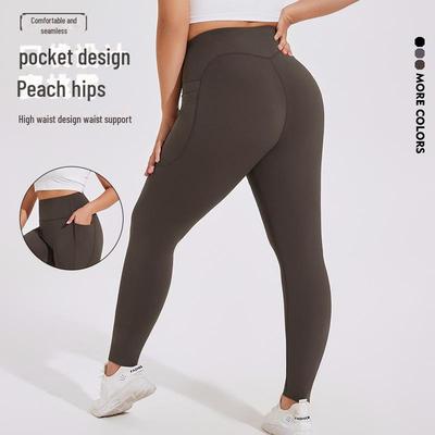 Pantaloni da Yoga da Donna a Vita Alta con Sollevamento Glutei e Tasca - Taglia Grande per Corsa e Fitness