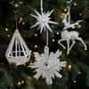 Festive Glitter Christmas Tree Pendant 3D Plastic Christmas Elk Ornaments Simulation Xmas Tree Pendant Home Decoration