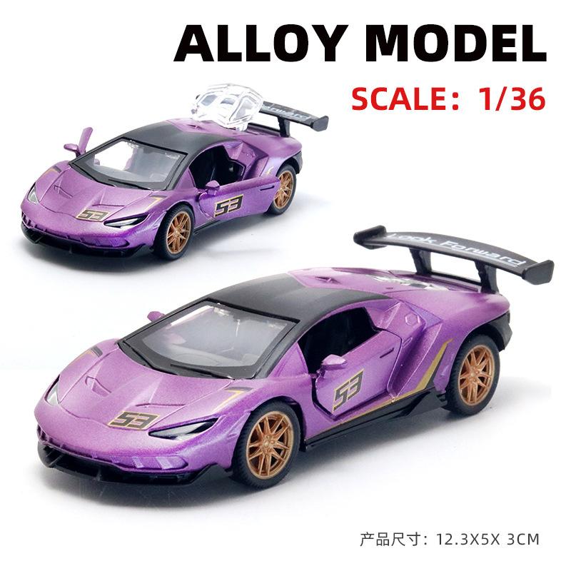 AAZN1 [Boxed] 1:36 Alloy Racing Model Boy Three Doors Pull Back Graffiti Car Gift Wholesale Cross-border
