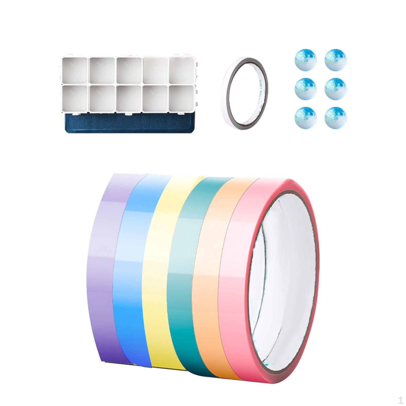 

6 штук интересной липкой шариковой ленты, лента ярких цветов DIY декоративная прозрачная сенсорная лента ручной работы S