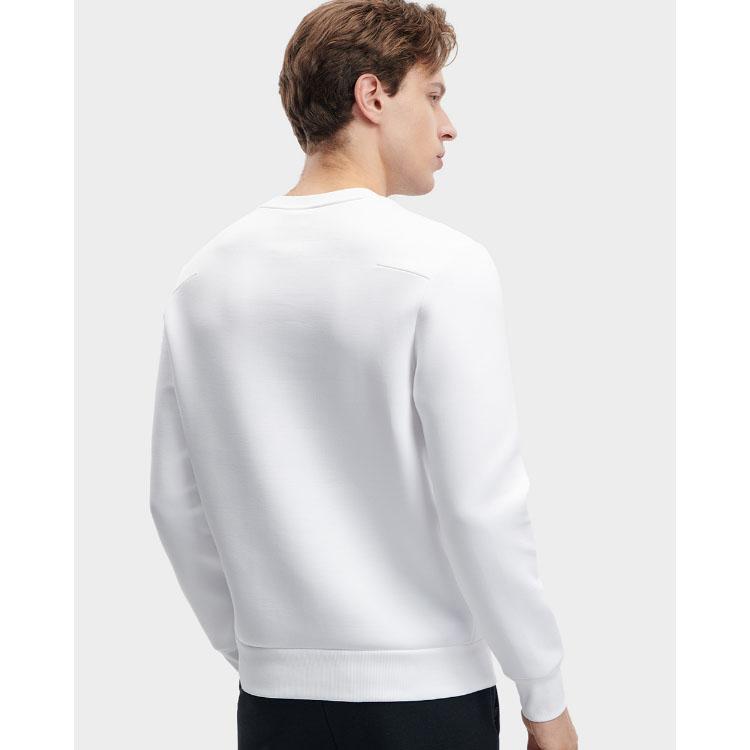 FILA 2023 Winter New Knit Crew Neck Pullover Business Antibacterial Sweatshirt Men sweatshirt Jade-White F11M342203FWT