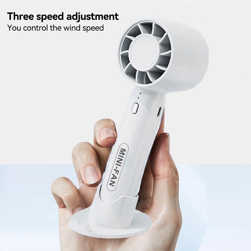 100 Speed Levels Mini Handheld Fan USB Rechargeable Cool Breeze LED Display for Makeup and Study