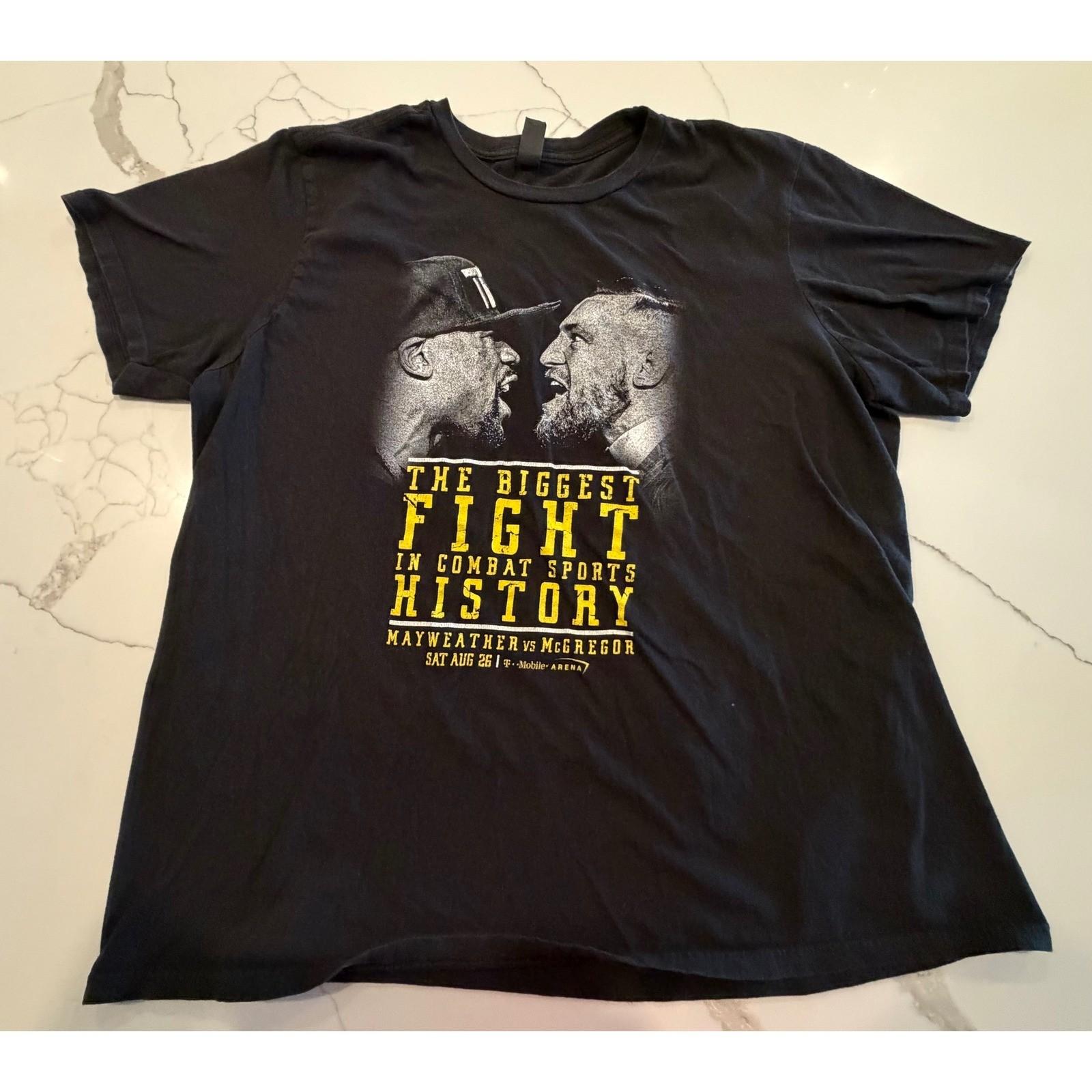 Mayweather vs McGregor The Biggest Fight T-Shirt Mens 2XL Black District Graphic Unisex T-Shirt XXL