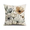 Floral Pillow Cover Chinese Style Watercolor Print Linen Pillow Home Decoration Sofa Cushion Cover