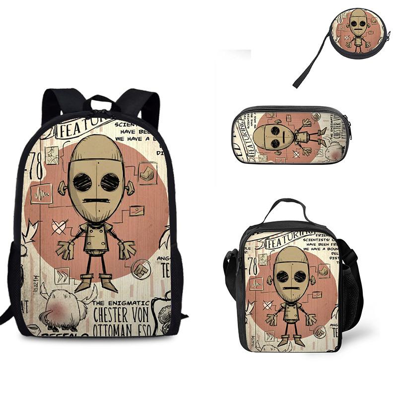 3pcs set Backpack for Boys Girls Best Gift Kids bags Don't Starve Child School With lunch bag Pencil Bags School Student Bags