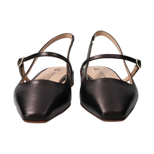 Fabio Rusconi Women's Square Toe Pumps with One Strap Backband, Black, Size 22.5 cm