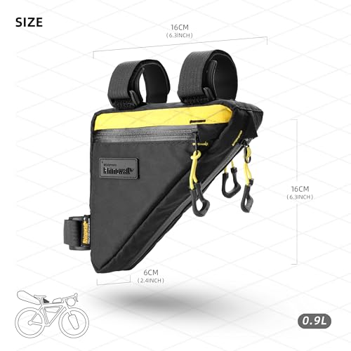 Rhinowalk Bicycle Frame Bag, Waterproof Triangle Bag, 0.9L, Professional Bicycle Accessory (Small)
