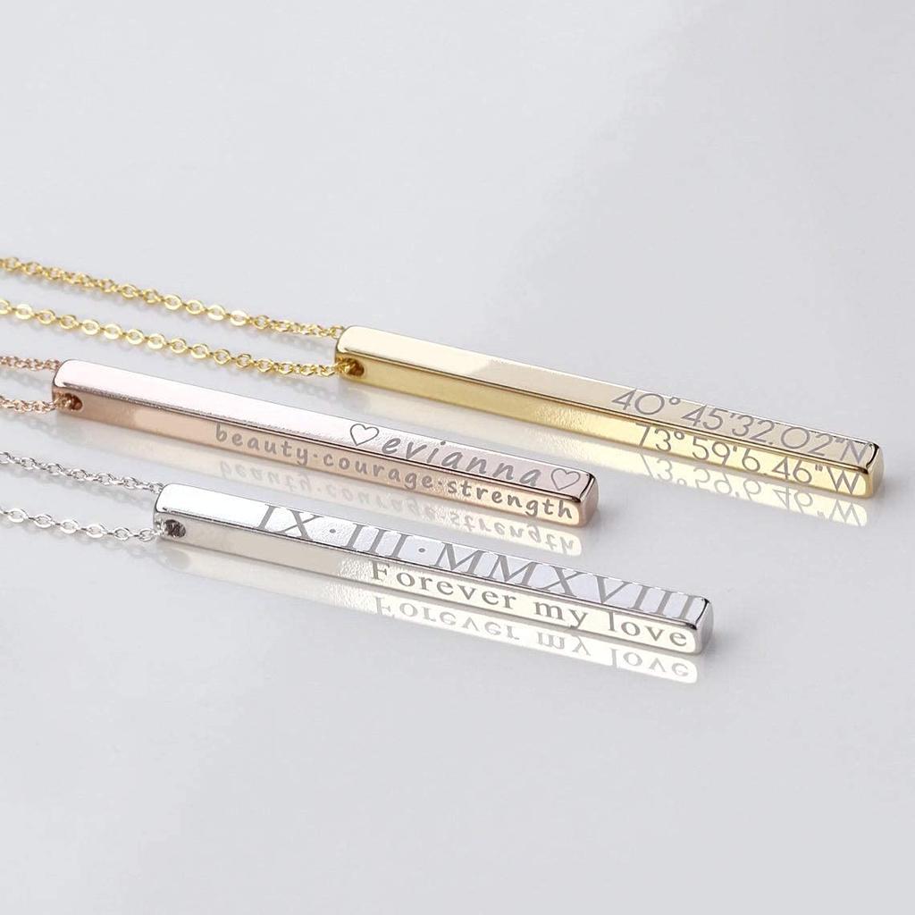 Personalized Pendant Necklace Coordinate Jewelry Christmas Present Gifts Roman Numeral Graduation Women Pendant Necklace Engraved NecklacesTrendy