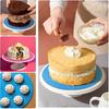 2Pcs Silicone Cake Mat,12 Inch Round Baking Mat with Measurements Reble Turntable Pastry Mats for Rolling Out Dough Cake Pizza and Cookies