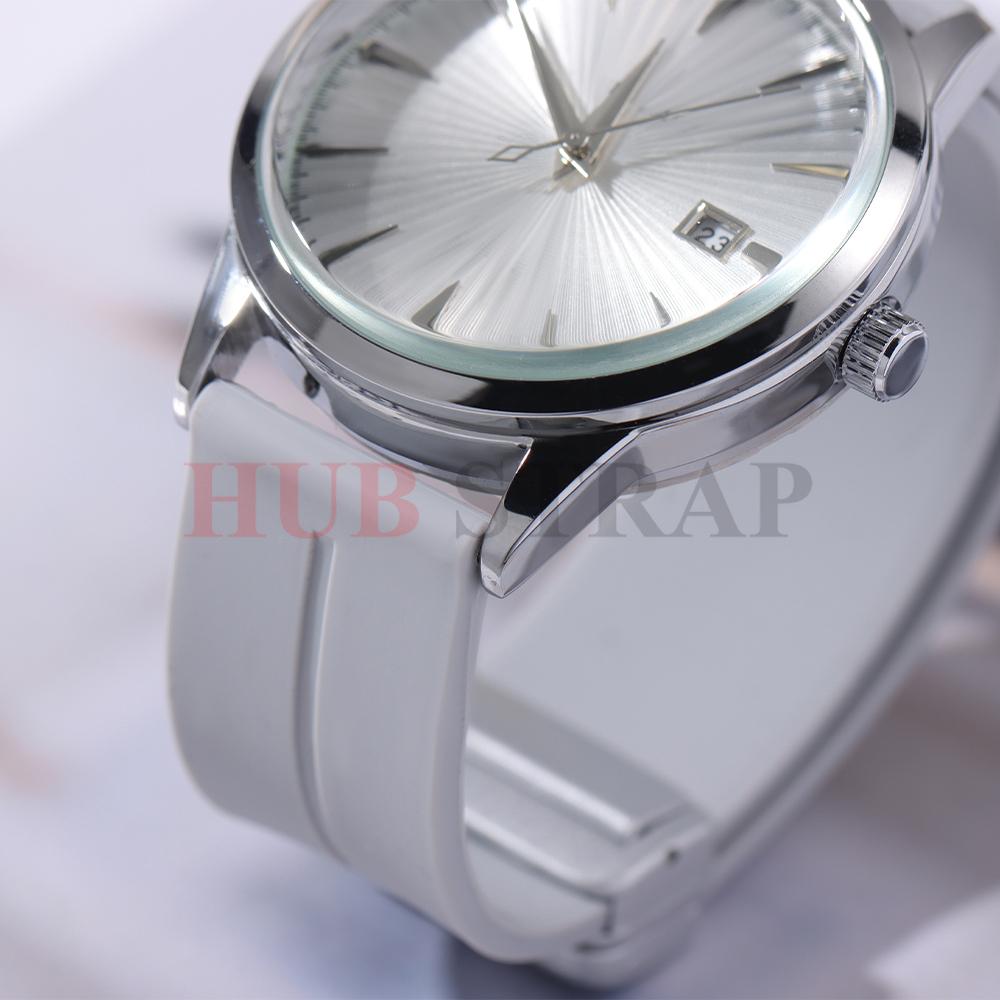 18mm 20mm 22mm Folding Buckle Silicone Strap for Rolex Band Universal Soft Rubber Strap Quick Release Replacement Bracelet