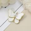 Butterfly Wing Brooch Pearls Inlay Jewelry Comfortable Wear Alloy Materials Reliable Clasp Designs