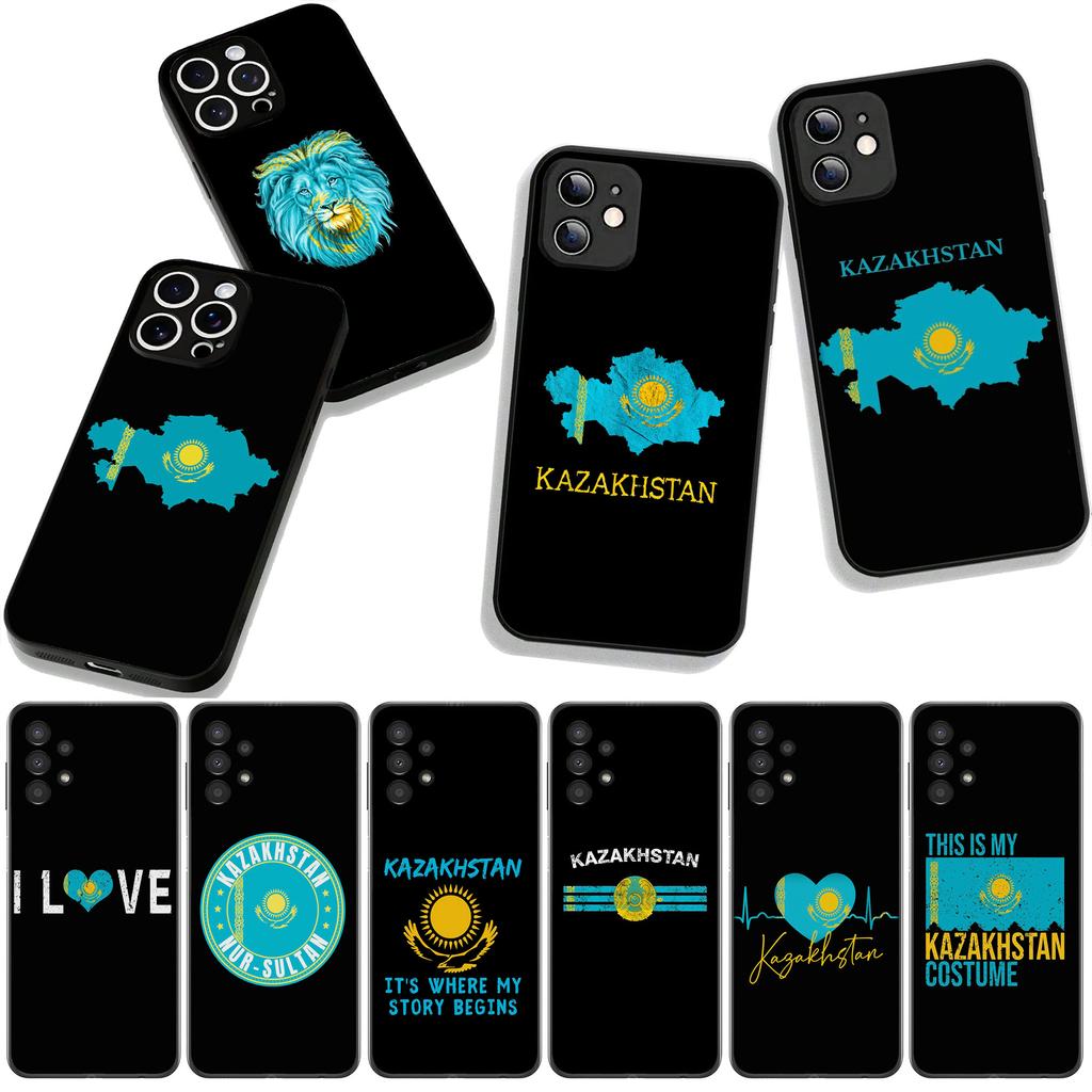 For Samsung Galaxy A25 A37 A57 A12 A14 A31 A41 A50 A51 A70 A71 A72 A21S A04 M15 Note 20 9 8 10 Case Kazakhstan Flag Blue Sun