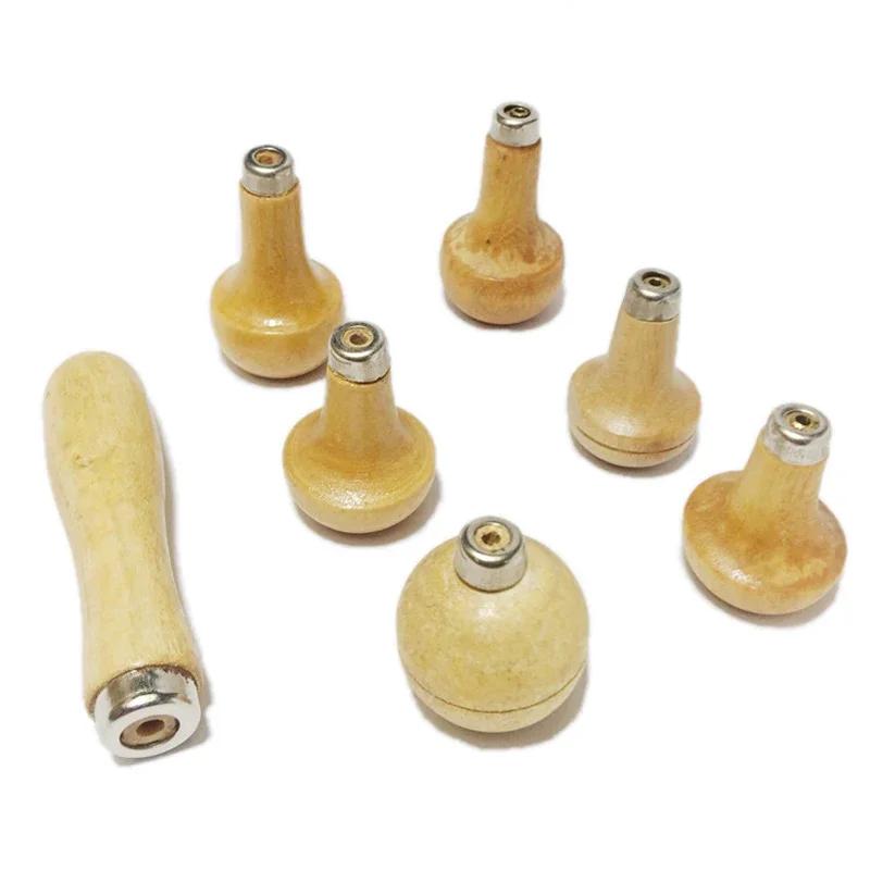 1PCS Wood Pearl Bead Engraving Knife with Wooden Handle and Winter Mushroom Lock Mouth