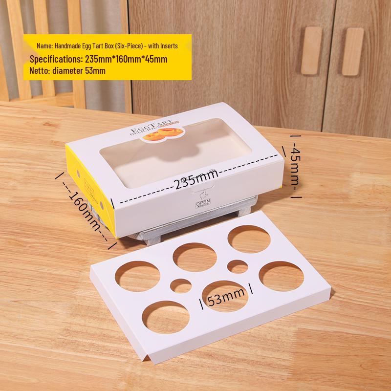 Disposable Portuguese Egg Tart Boxes (2, 4, or 6 Pieces) for Homemade Desserts & Takeaway