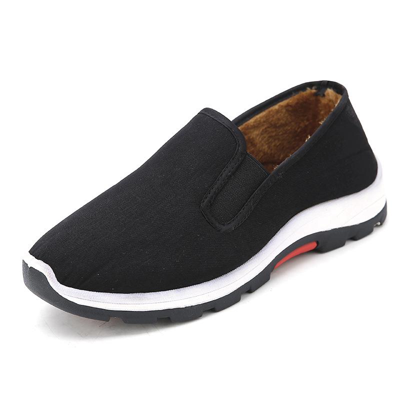 

Мужская зимняя нескользящая хлопковая обувь: В стиле «Старый Пекин» с плюшевой подкладкой 45