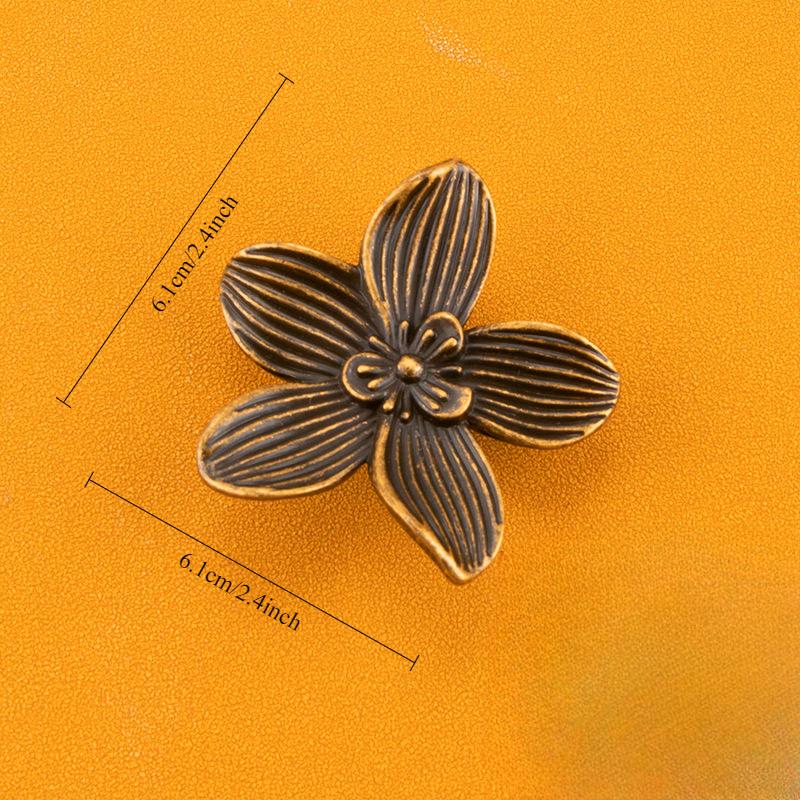 Petal Shaped, Single Hole Handle, Antique, New Chinese Style, Zinc Alloy, Small Handle, Light Luxury, Cabinet Door Drawer, Shaped Handle