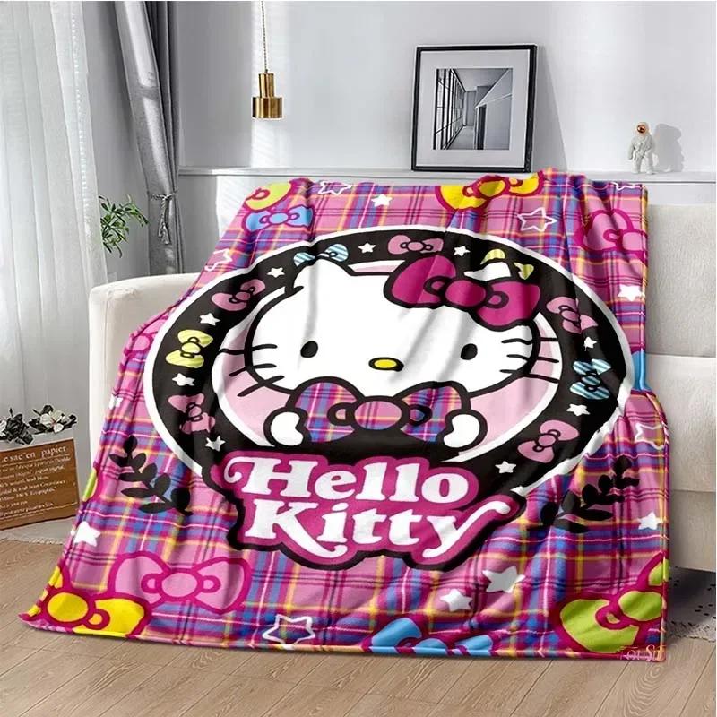 HelloKitty Cartoon Anime Kawaii Blanket for Kids Super Soft Cute Blanket for Travel Bedding Couch Sofa Bed Blanket Birthday Gift