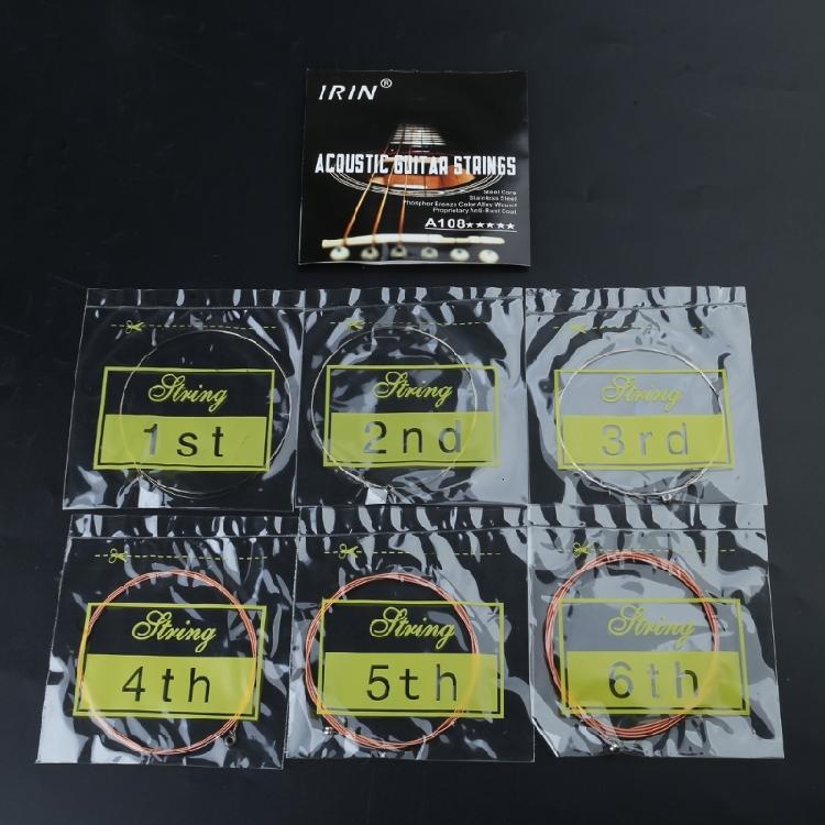 6 Pieces Steel Core Folk Guitar String Replacement Sets Acoustic Guitar Strings