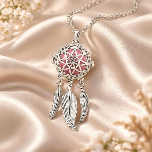 Schwangerschaft Bola Halskette Blume Traumfänger rosa Glocke