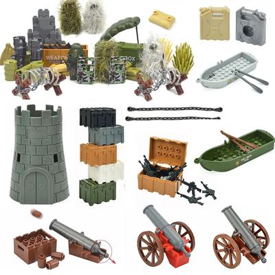 DIY Zubehör Schläger Waffe Soldat Waffen Zaun Ghillie Suits Ziegelsteine WW2 Armee MOC Teile Baustein Militärische Szene Serie Spielzeug
