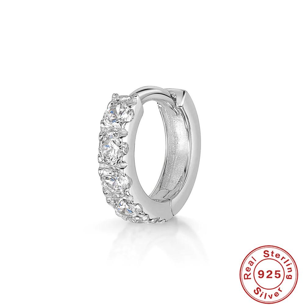 

Серьги-пусеты из стерлингового серебра 925 пробы с цирконами и бриллиантами для пирсинга хряща, серьги-кольца, серьги-кольца для козелка, хипстерские серьги 925 Silver