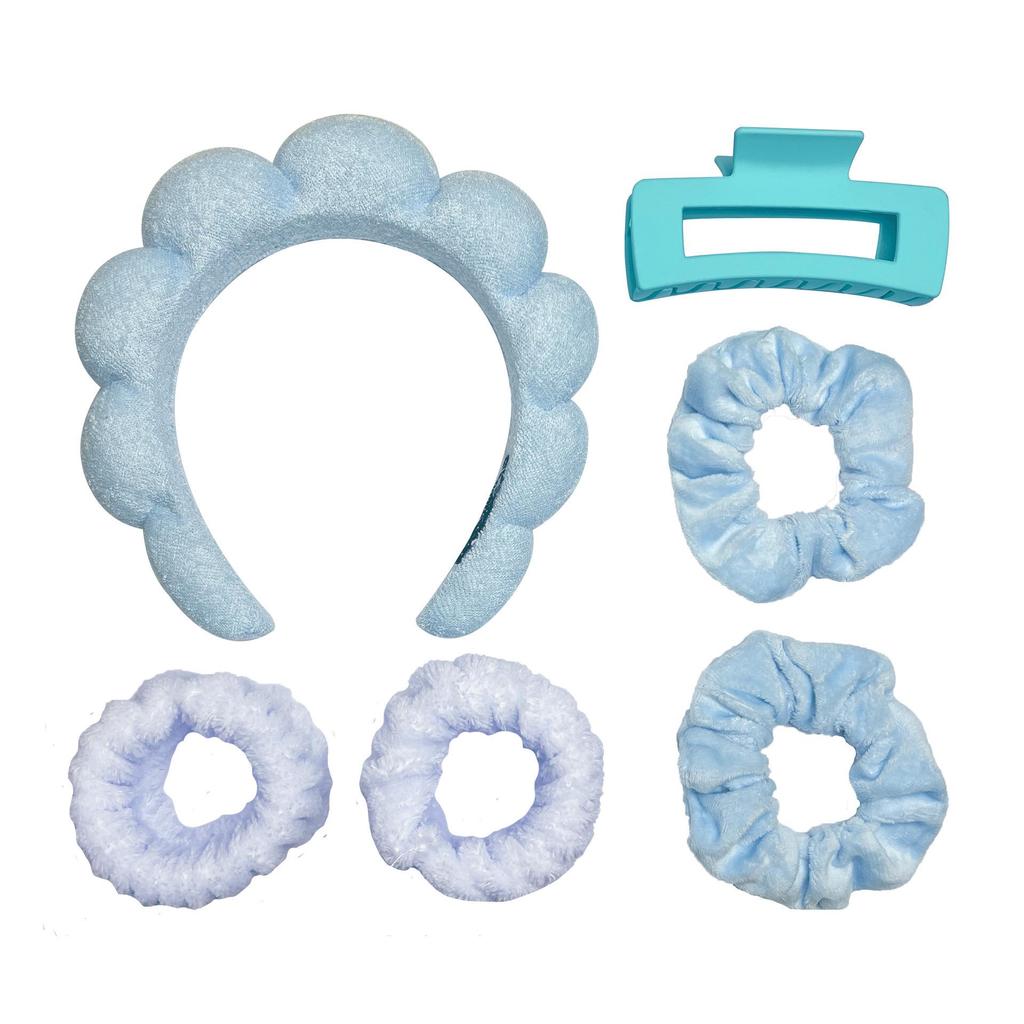 16-Piece Multi-Color Soft Headband and Hair Clip Set with Bowknot Washband and Elastic Hair Ties