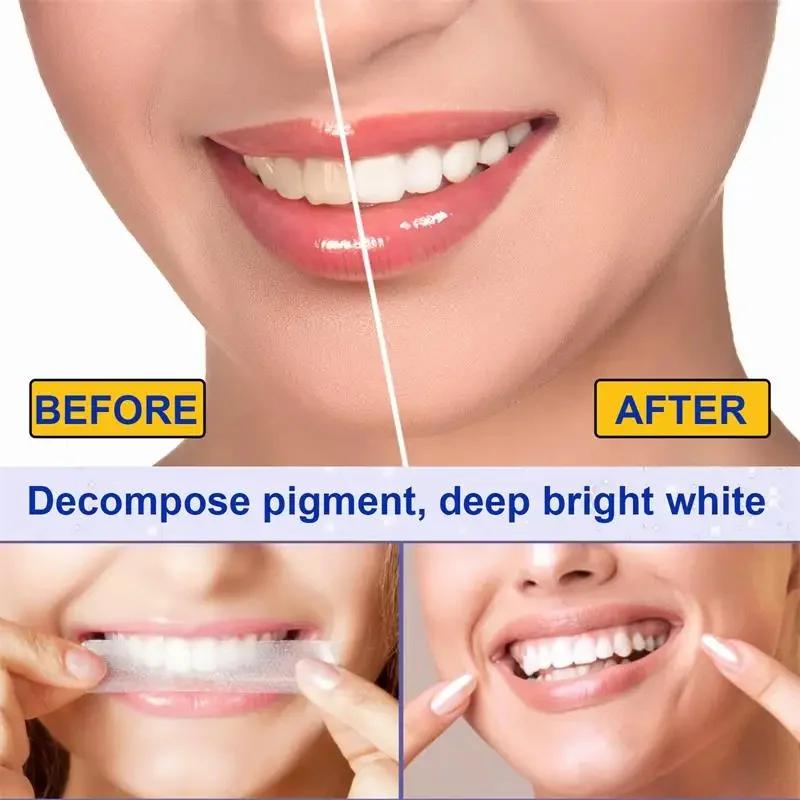 5D Whitening Teeth Stickers Gel Whitening Strips Stain Removal Oral Hygiene Care Strip Dental Bleaching Clean Oral Hygiene Teeth