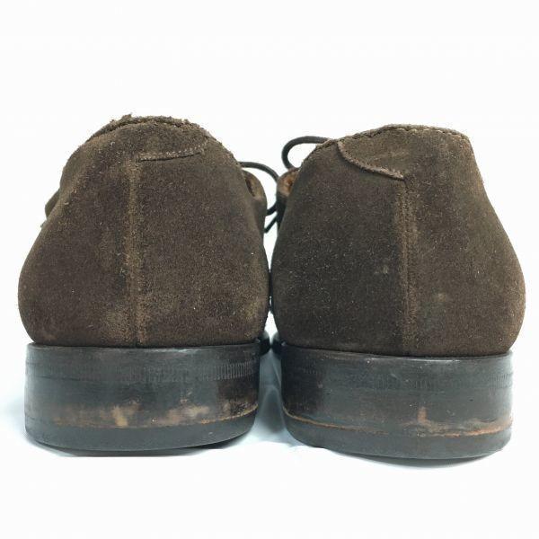 1970s-80s Vintage YANKO Suede Leather Plain Toe Shoes Brown Size 6EE 24.5 Men's(USED)