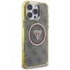 Guess Iml Metal Glitter 4G Circle Triangle Case for iPhone 16 Pro Brown