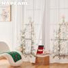 1PC NAPEARL Christmas Style Sheer Curtains Christmas Tree Pattern Printed Tulle for Kitchen Bedroom and Living Room Home Decor
