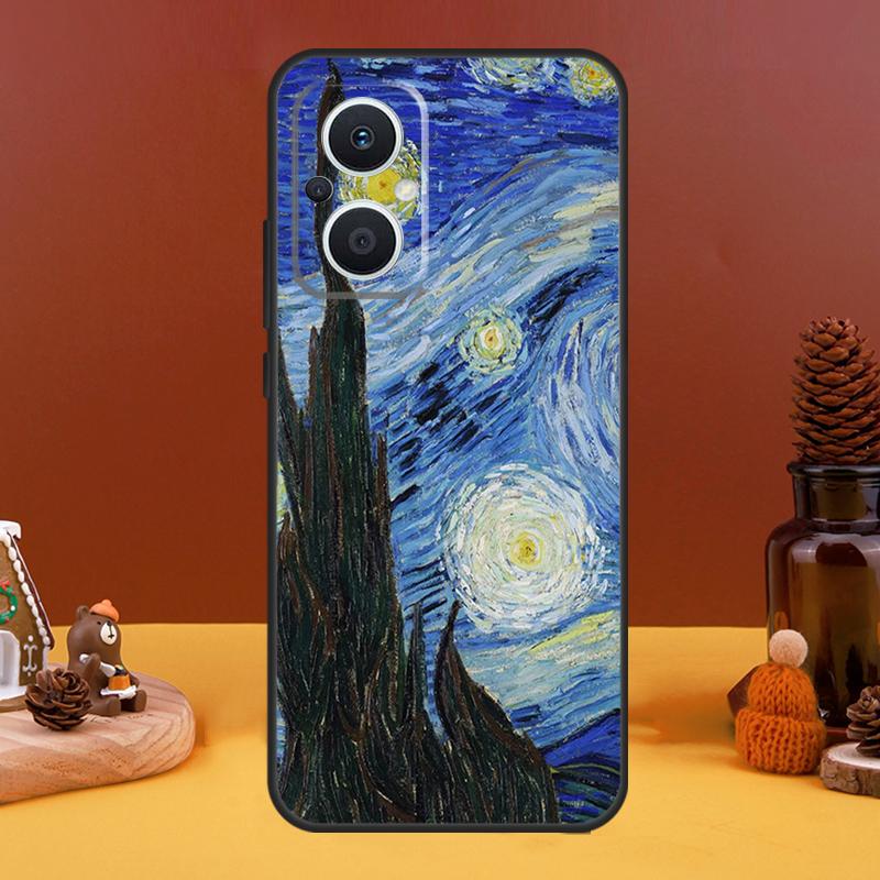 Paintings Starry Night Gogh Case For OPPO Reno 8T 4Z 5Z 10 Pro 11 F 4 5 6 7 8 Lite OPPO Find X5 X6 Pro X2 X3 Lite Cover