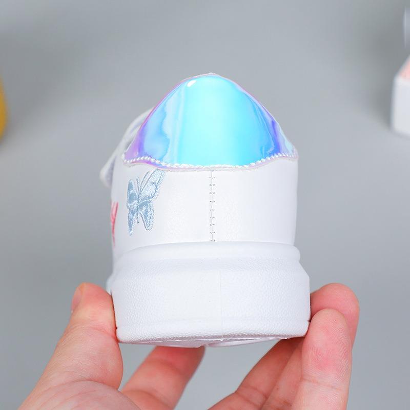 Mädchen Board Schuhe Kleine Weiße Schuhe Frühling und Herbst Leder Dicke Sohle Lässig Bequem Stickerei Kinder