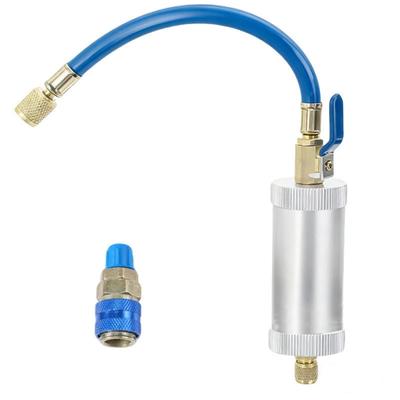 Strong Metal AC Refrigerants Oil Injector Injection Tool With 1/4 SAE Thread Suitable for R134A R12 600PSI To 3000PSI