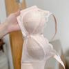 French pure desire satin underwear women's small breasts gathered without steel rings Thin comfortable and breathable support Anti-sagging bra cover