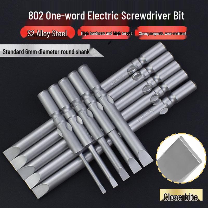 Nigao S2 6MM Round Shank Magnetized Slotted Electric Screwdriver Bit 802