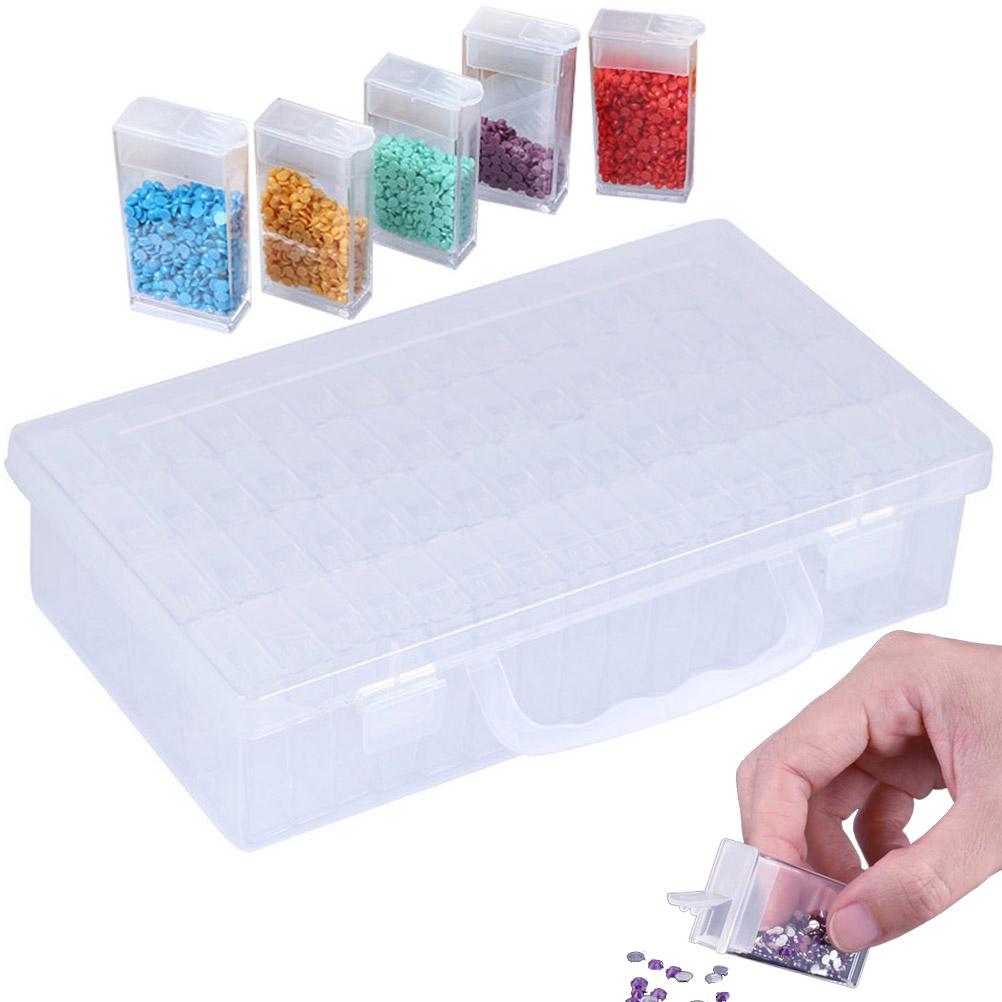 64 Fack Målarbox Nagellackstillbehör Organizerfodral Multifunktionellt Bärbart Nagellackskärl