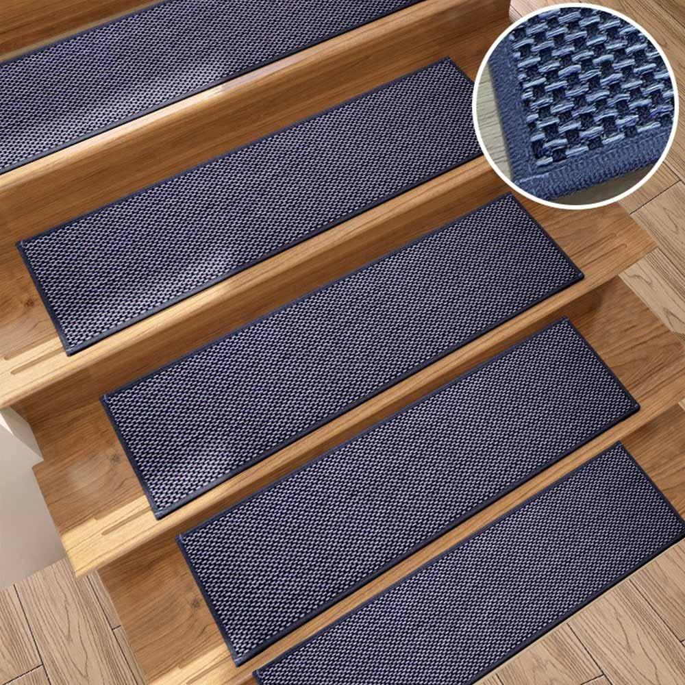 Creative Imitation Linen Stair Treads Non-Slip Washable Floor Mat Water Absorption Noiseproof Stair Carpet Household Use
