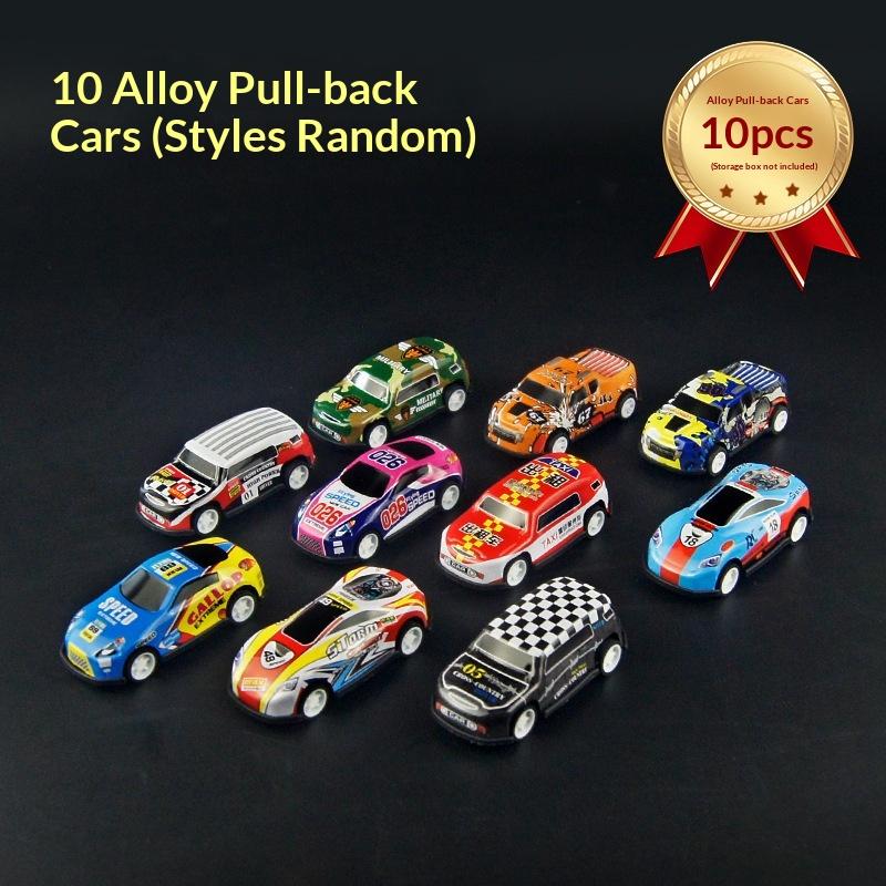 10/30/50Pcs Random Mini Alloy Car Model Diecast Cars Toys With Storage Box Christmas Gift For Kids Sliding Inertia Vehicle Toys