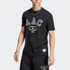 Adidas Originals Alphabet Print Round Neck Short Sleeve T-Shirt Men Tops Black HZ0711