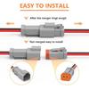 Deutsch DT 2 Pin Connector 5 Sets - 2 Way DT Automotive Waterproof Male Female Plug Wiring Harness For Car, Truck, Boats, LED Work Light, 16 AWG. (5