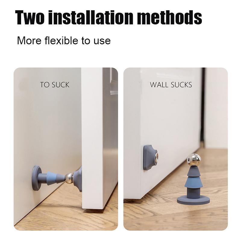Magnetic Door Stop Silicone Adhesive Door Catch No Punching Door Holder For Home Traceless Installation Door Stopper Whiteb
