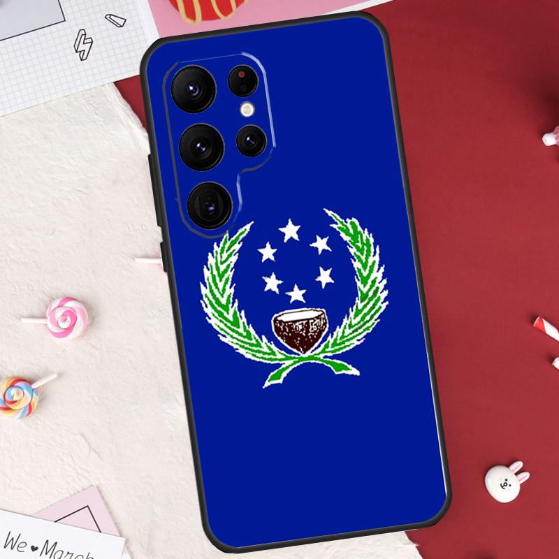 Pohnpei Ponape Flag Case For Samsung Galaxy S26 Ultra S23 S22 S21 S20 S24 S25 Ultra S10 Plus S25 FE Cover Shell