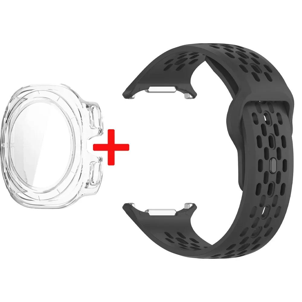 Silicone Strap+Case For Samsung Galaxy Watch Ultra 47 Sport Watchband Bracelet for Galaxy Watch Ultra Tempered Glass Cover Band